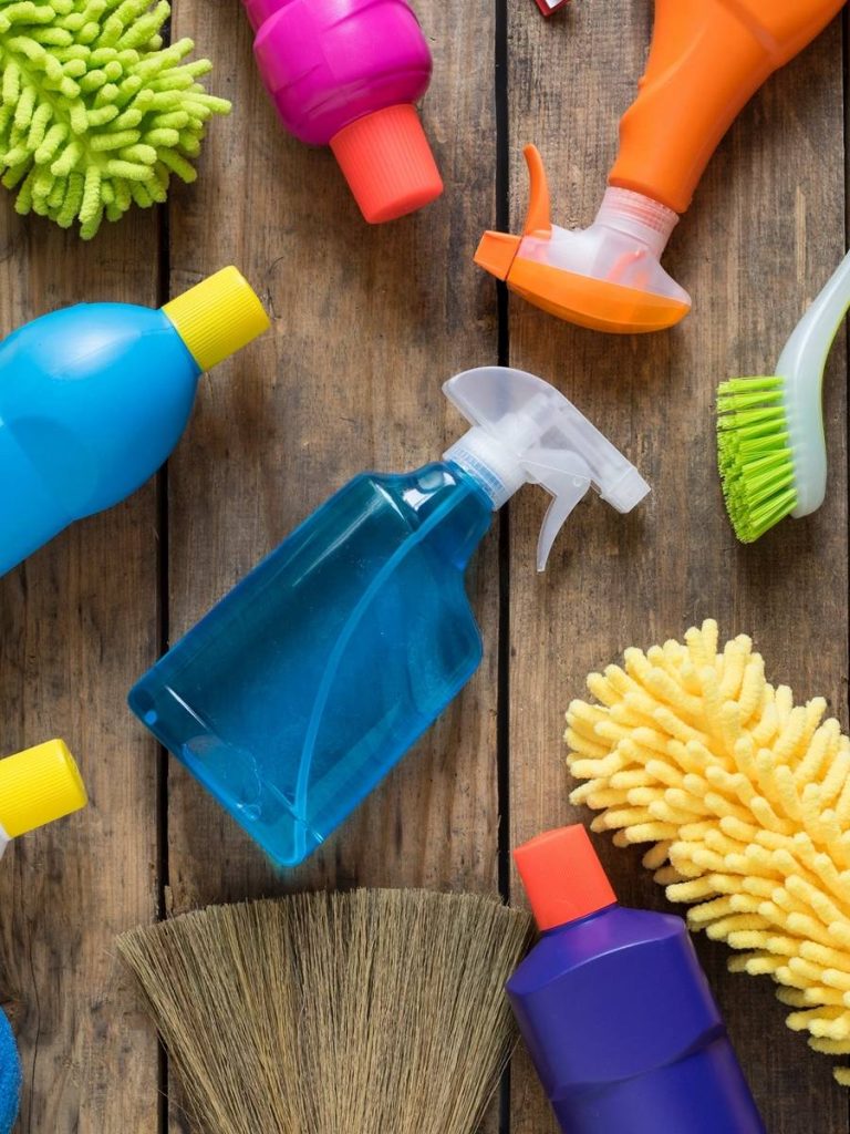 Cleaning products used in janitorial services